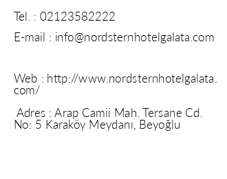 Nordstern Hotel Galata iletiim bilgileri